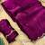 Plum Color  Khatli Beads & Moti Handwork Chiffon Silk Saree