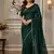 green chiffon saree with beads moti handwork