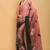 Pink satin printed saree