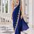 Blue georgette embroidered saree
