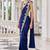 Blue georgette embroidered saree