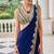 Blue georgette embroidered saree