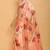Peach satin printed saree