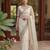 Off white net embroidered saree