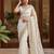 Off white net embroidered saree
