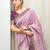 Purple silk blend printed saree