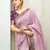 purple silk blend saree with floral zari print work