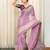 Purple silk blend printed saree