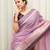 Purple silk blend printed saree