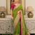 Olive silk blend printed saree