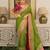 Olive silk blend printed saree