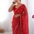Red georgette printed saree