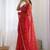 Red georgette printed saree
