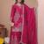 Pink chinon  silk  party wear embroidery salwar  suit set