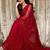 Red georgette sequin saree with blouse
