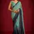 green blue georgette saree with sequin embroidery