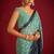 Green and blue georgette saree