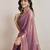 lilac satin chiffon saree with heavy embroidered border



