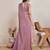 lilac satin chiffon saree with heavy embroidered border


