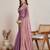 lilac satin chiffon saree with heavy embroidered border


