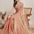 peach chiffon saree with hand embroidered lace border