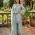 Sky blue silkblend embroidered palazzo set