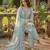 Sky blue silkblend embroidered palazzo set