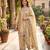 Cream silkblend embroidered palazzo set