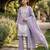 Lavender silkblend embroidered kurta set