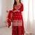 Red georgette embroidered sharara set