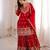 Red georgette embroidered sharara set