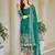 Sea green silkblend embroidered kurta set
