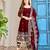 Maroon silkblend embroidered kurta set