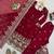 Maroon silkblend embroidered kurta set