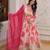 Pink silkblend printed gown set