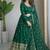 Green silkblend embroidered gown set