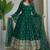 Green silkblend embroidered gown set