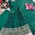 Green silkblend embroidered gown set