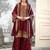Maroon silkblend embroidered sharara set