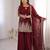 Maroon silkblend embroidered sharara set