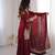 Maroon silkblend embroidered sharara set