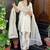 White crepe embroidered kurta set