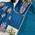 Teal crepe embroidered kurta set