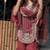 Maroon georgette embroidered sharara set