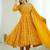 Yellow georgette embroidered gown set