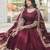 Maroon cotton embroidered gown set