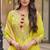Yellow silkblend embroidered sharara set