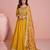 Yellow silkblend embroidered anarkali suit