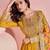 Yellow silkblend embroidered anarkali suit