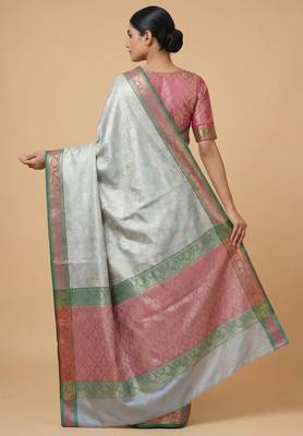 light green semi silk tanchoi meenakari banarasi saree 2